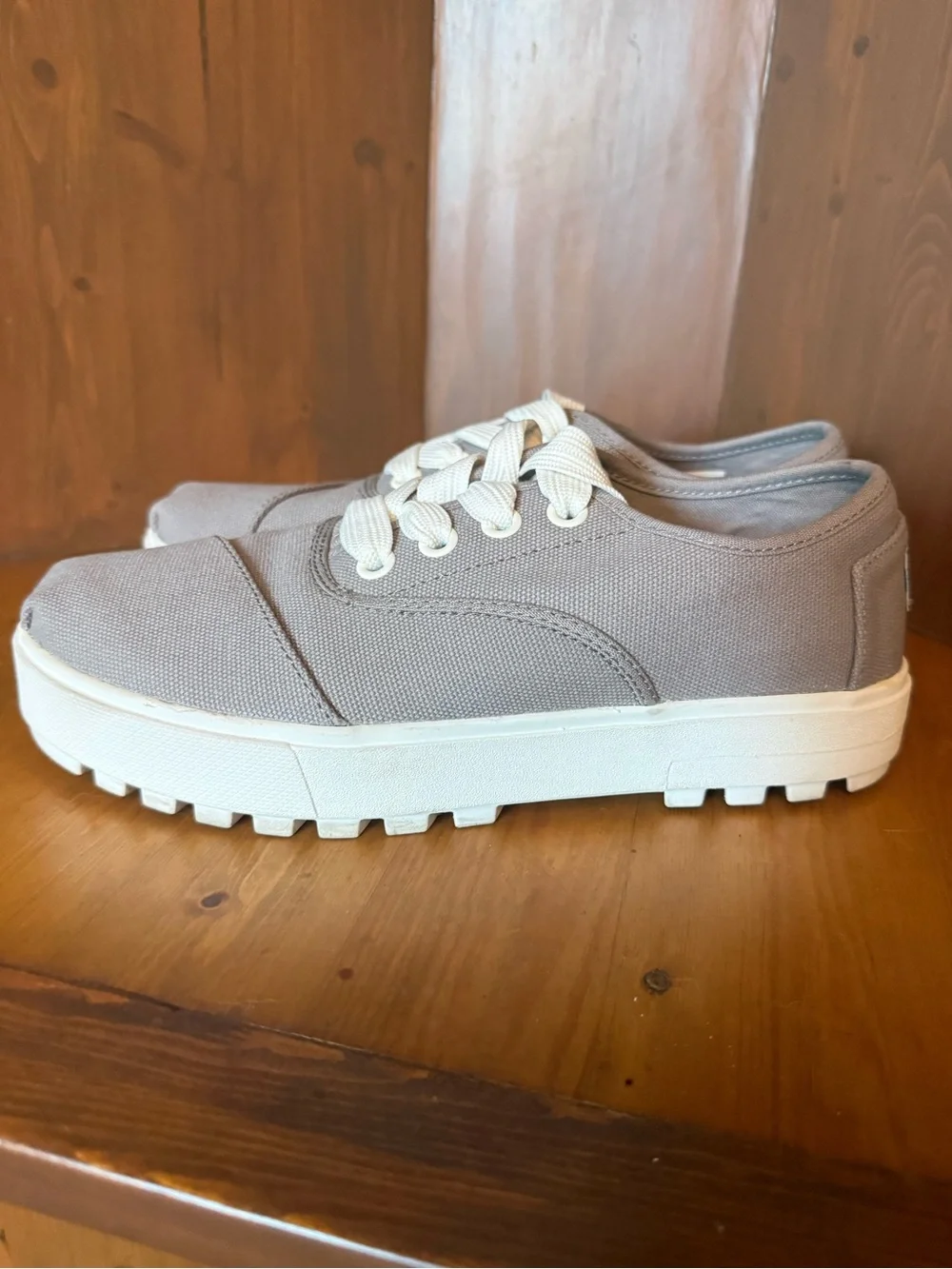 TOMS Lunar Grey Alpargata Fenix Canvas Lace-Up Sneakers 8.5